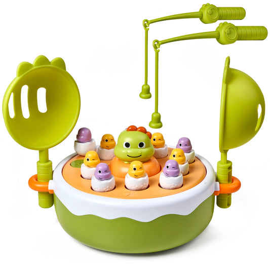 Picture close-up showing the 4-in-1 multi-play dinosaur educational toys.