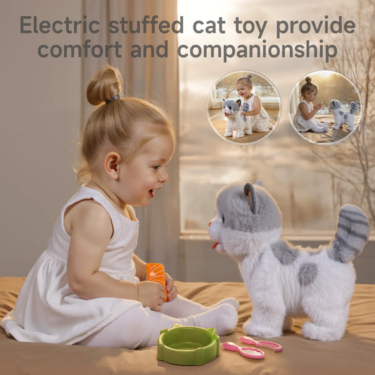 Interactive Walking Cat Toy for Kids with a Leash