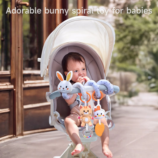 Bunny Spiral Car Seat Toy with Hanging Rattles Toys