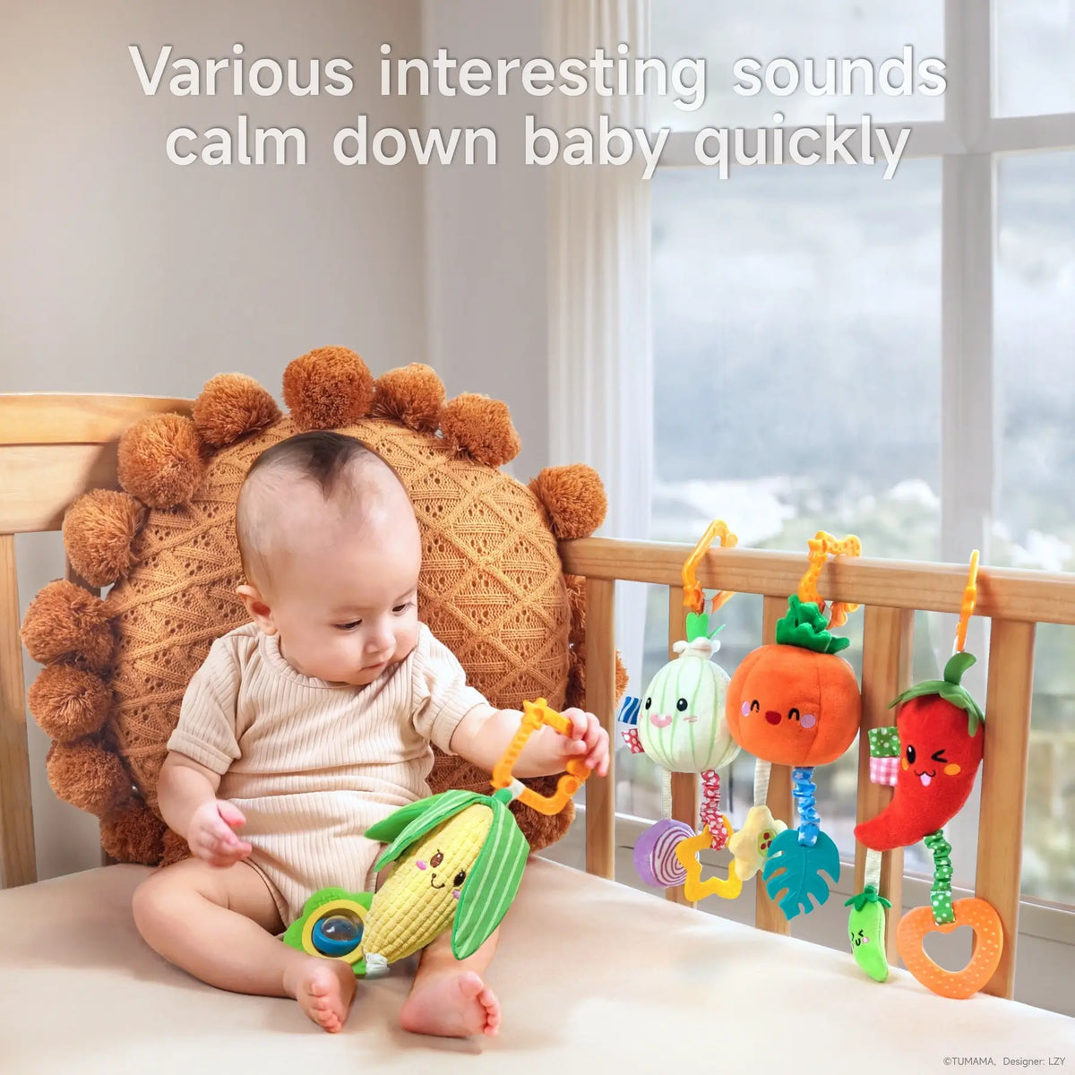 Infant Toy Raspberry 婴儿玩具蔬菜形状悬挂毛绒摇铃玩具 - Tumama Kids