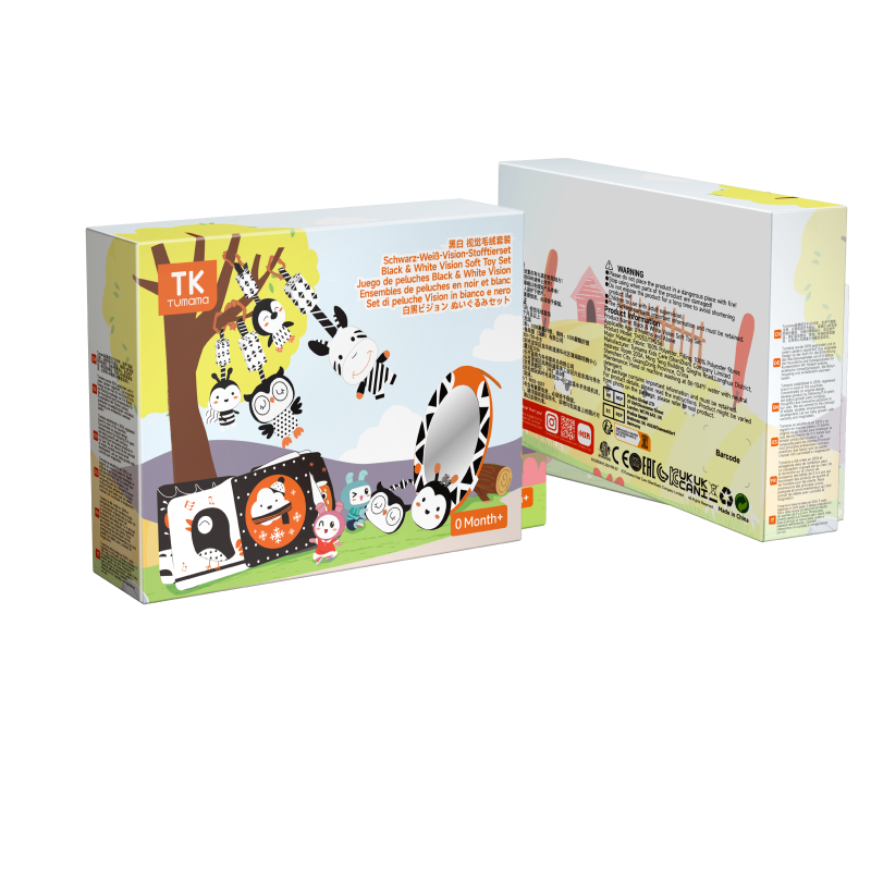 黑白高对比度的玩具悬挂着婴儿的拨浪鼓