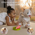 Realistic plush cat toy designed for kids’ emotional development.