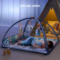 Baby play gym with soft book and rattles